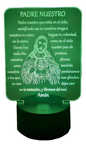 Oración Padre Nuestro Lámpara Led Protección Hogar