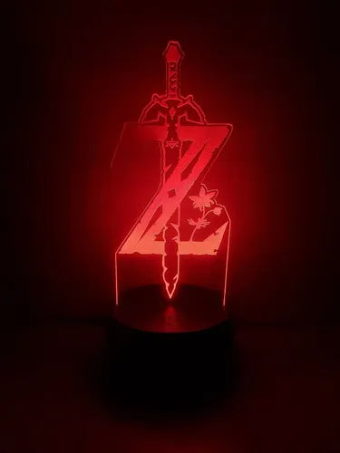 Legend Of Zelda Espada Link Lampara Led Ilusion 3d  Negro