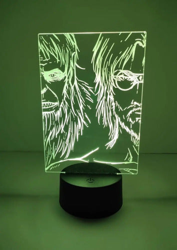 Lampara Led 3d Zeke Jaeger Titán Bestia Shingeki No Kyojin Negro