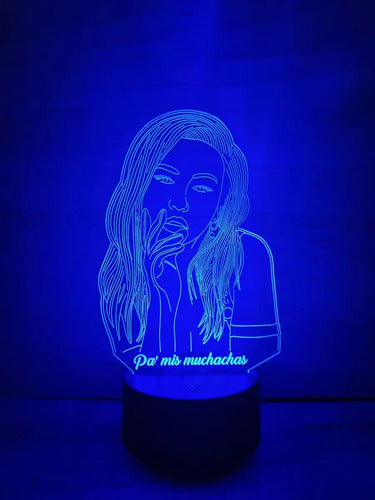 Christina Aguilera Lámpara Led Ilusión 3d Fanart Negro