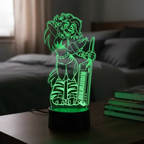 Roxy Fnaf Security Breach  Lámpara Led Ilusión 3d Fanart