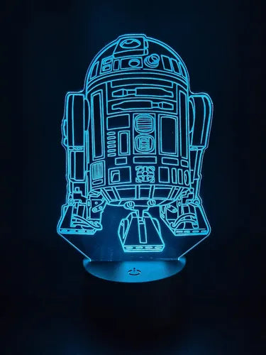 Lámpara R2d2 Arturito Star Wars Led Decoración Fan Art