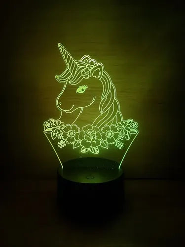 Unicornio Decoracion Lámpara Led Animado Artline Infantil Negro