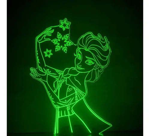 Lámpara Led Princesa Elsa Frozen Fan Art Decorativa