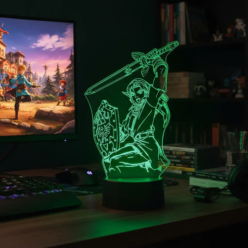 Link Legend Of Zelda Espada Maestra Lampara Led Ilusion 3d  Negro