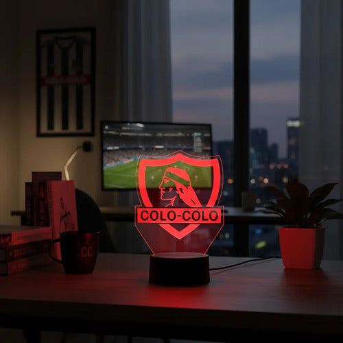 Lampara Led 3d Equipo Colo Colo  Negro Verde