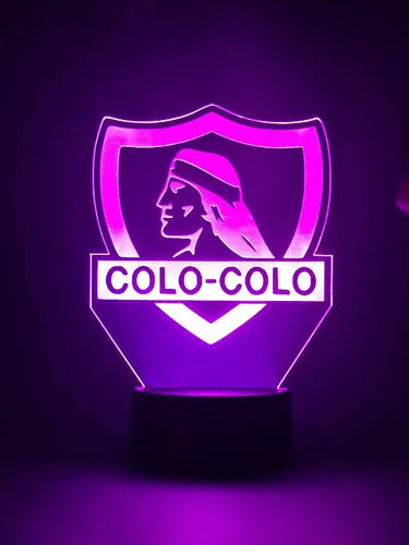 Lampara Led Equipo Colo Colo Albo Campeón Fútbol Decoración