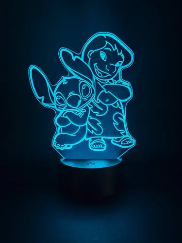 Lámpara Lilo Y Stitch Ilusión Decoración Fan Art