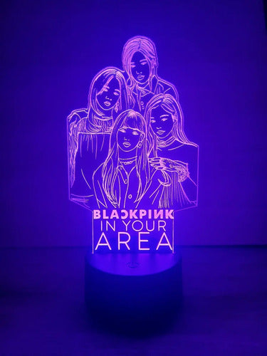 Black Pink Lampara Led Ilusion 3d Kpop K-pop Decoracion