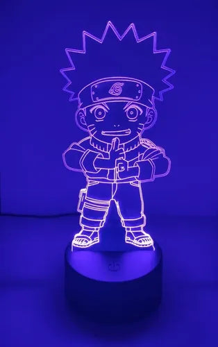 Lampara Led Ilusión 3d Naruto Chibi Decoración Anime