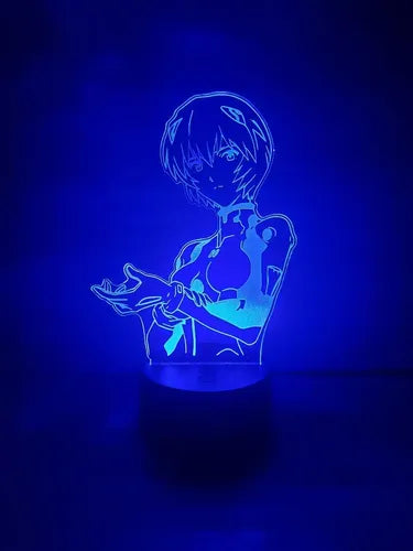 Evangelion Rei Ayanami Lampara Led Ilusion 3d Anime Manga