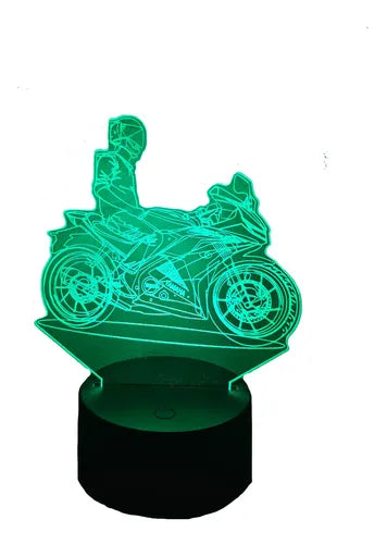 Lámpara Motociclista Yamaha Ilusión Decoración Fan Art