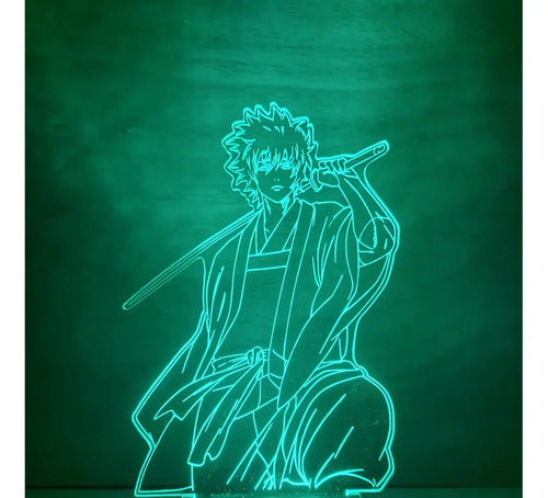 Lámpara Led Gintoki Sakata Gintama Fan Art Decoración