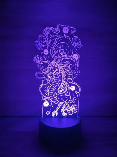 Lampara Led 3d Dragón Haku El Viaje De Chihiro Studio Ghibli
