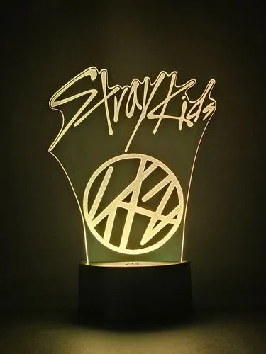 Stray Kids Banda Kpop Lámpara Led Ilusión 3d Luz Decoración  Negro