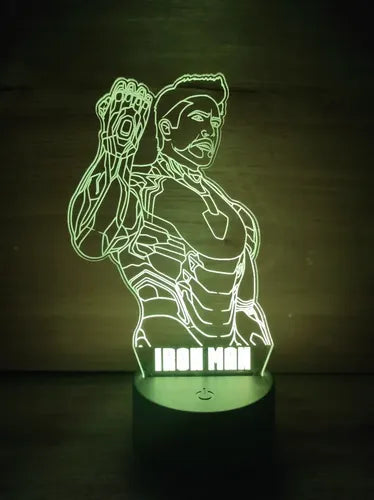 Lampara Led Ilusión 3d Iron Man Tony Stark Decoración