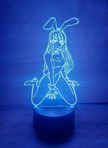 Lampara Led 3d Bunny Girl Mai Sakurajima Seishun Buta Yarou