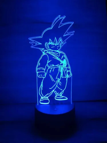 Lampara Led Ilusión 3d Goku Niño Dragon Ball Decoración