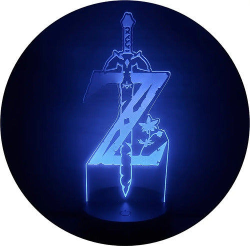 Legend Of Zelda Espada Link Lampara Led Ilusion 3d  Negro