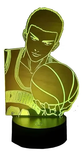 Hanamichi Sakuragi Slam Dunk Lampara Led 3d Fanart Manga Negro