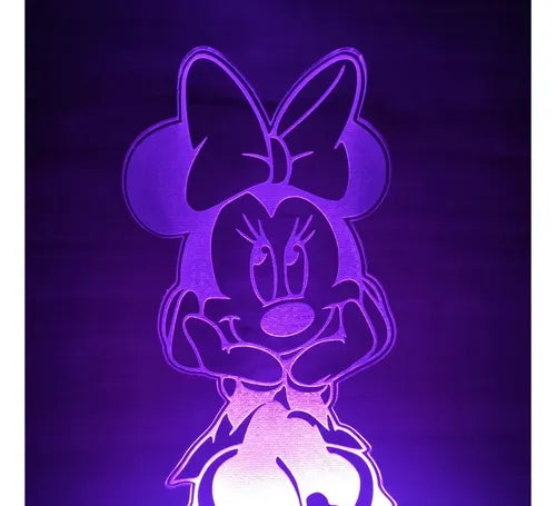 Minnie Sentada Risueña Infantil Lámpara Led Animado Artline