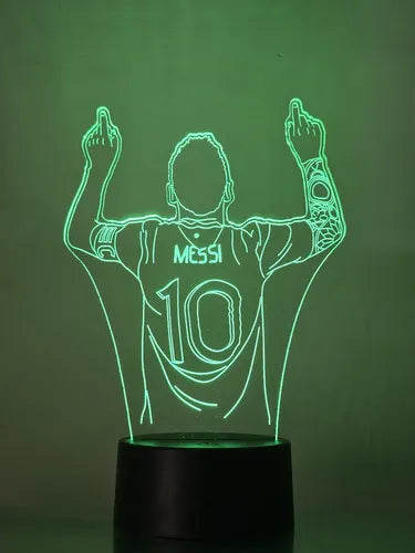 Lionel Messi Lámpara Led Ilusión 3d Futbol Argentina Fanart