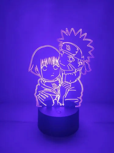 Naruto Y Hinata Lámpara Led Ilusión 3d Anime Manga Fanart