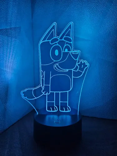 Bluey Caricaruta Infantil Lampara Led Fanart Regalo Tierno