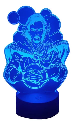 Doctor Strange Lampara Led Ilusion 3d Marvel Comics Avengers Negra