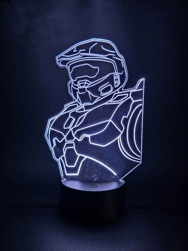 Halo Chief Master Lámpara Led Fanart Game Decoracion