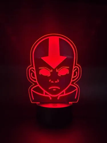Avatar Aang Lámpara Led Ilusión 3d Decoración Luz De Noche Negro