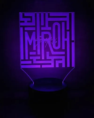Stray Kids Kpop Lámpara Led Ilusión 3d Luz Decoración  Negro