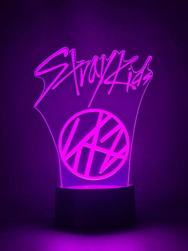Stray Kids Banda Kpop Lámpara Led Ilusión 3d Luz Decoración  Negro