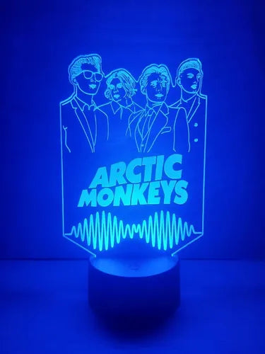 Arctic Monkeys Lámpara Led Ilusión 3d Luz Decoración Rock Negro