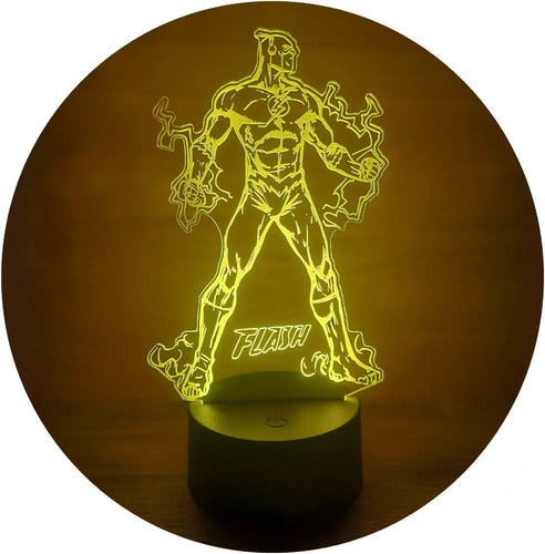 Flash Dc Comic Lampara Led Ilusion 3d Decoracion Super Heroe