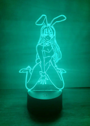 Lampara Led 3d Bunny Girl Mai Sakurajima Seishun Buta Yarou