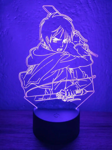 Eren Lampara Led Ilusion 3d Shingeki No Kyojin Snk Verde