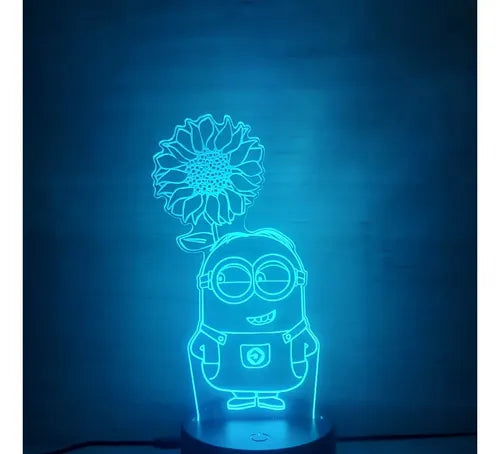 Minion Tierno Girasol Lámpara Led Animado Artline Infantil
