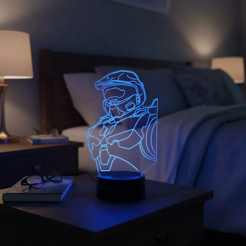 Halo Chief Master Lámpara Led Fanart Game Decoracion