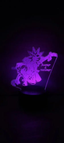 Sundrop Y Moondrop Five Nights At Freddy's Lámpara Led 3d Negra