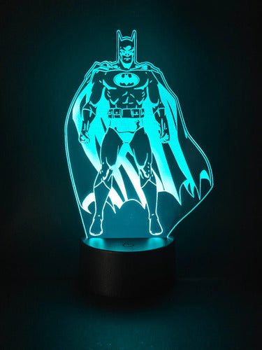 Batman Comic Lampara Led Ilusion 3d Super Heroe Dc Fanart Negro Verde