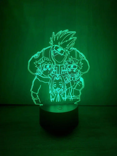 Equipo 7 Lampara Led Ilusión Naruto Decoración Anime Manga