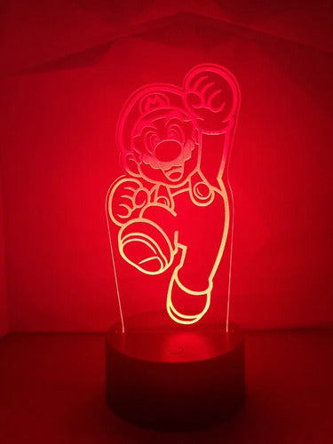 Mario Lampara Led Ilusión 3d Bross Decoración