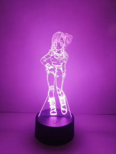 Bulma Drangon Ball Goku Lampara Led Ilusion 3d Anime Manga