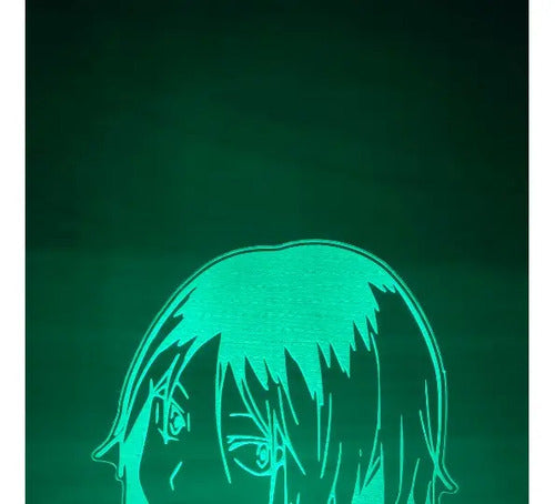 Lámpara Led Kenma Kozume Haikyuu Fan Art Decoración Negro Verde