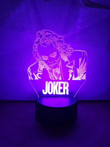 Lámpara Joker De Heath Ledger Fan Art Led Negro Verde