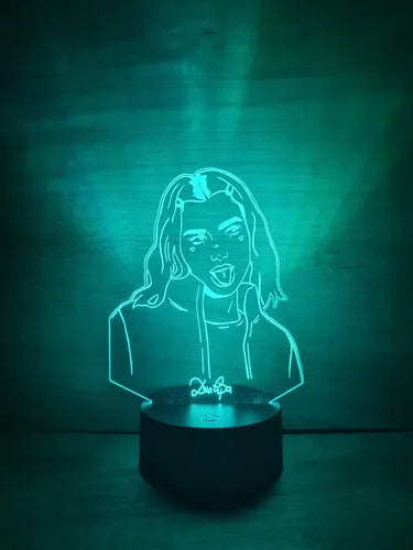 Lampara Led Dua Lipa Cantante Decoración Art Line