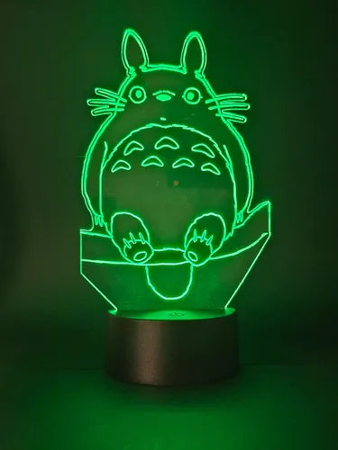 Lampara Led 3d Mi Vecino Totoro Studio Ghibli Negro