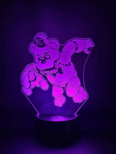 Freddy Five Nights At Freddy's Lámpara Led 3d Fnaf Luz