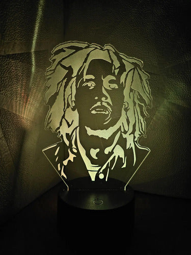Lámpara Bob Marley Led Ilusión Decoración Fan Art